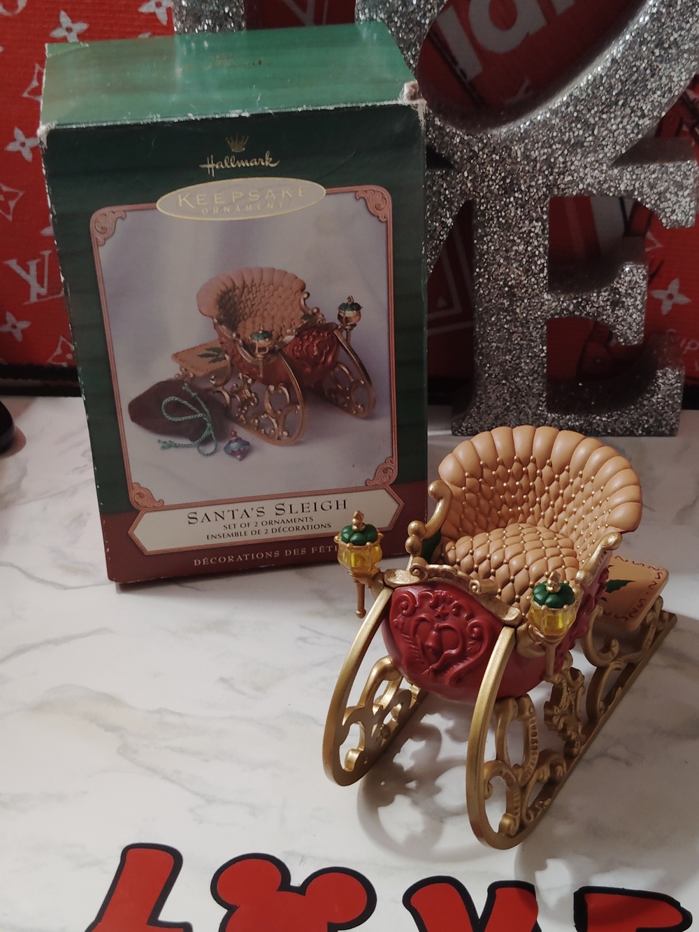 Hallmark Santa's Sleigh Christmas Ornament - Gold & Red